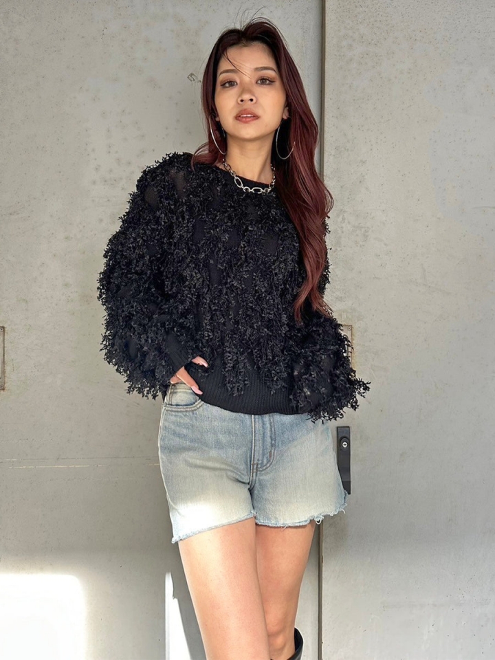 フラッグヤーンニットトップス– EGOIST