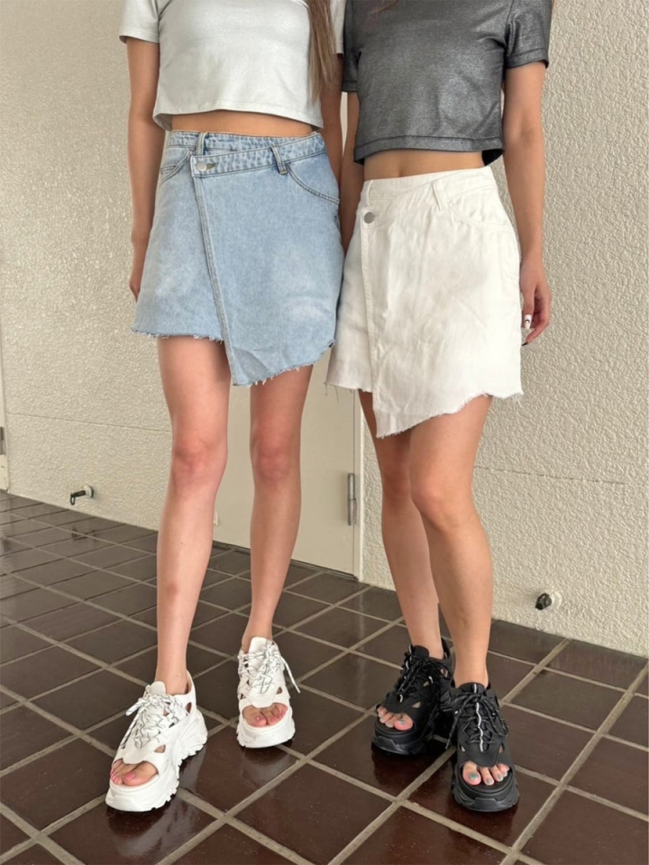 ラップデニムミニスカート– EGOIST