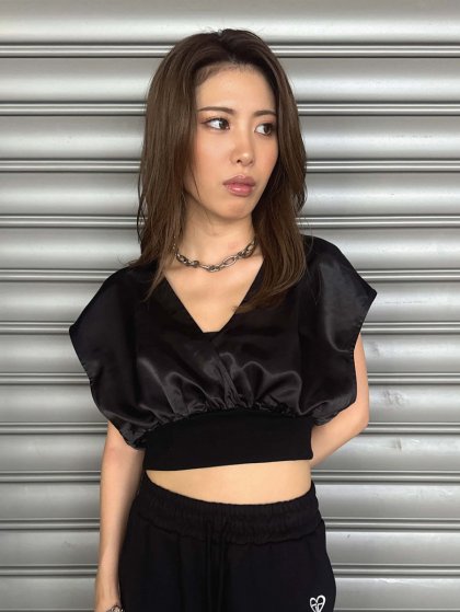 サテンカシュクールトップス– EGOIST