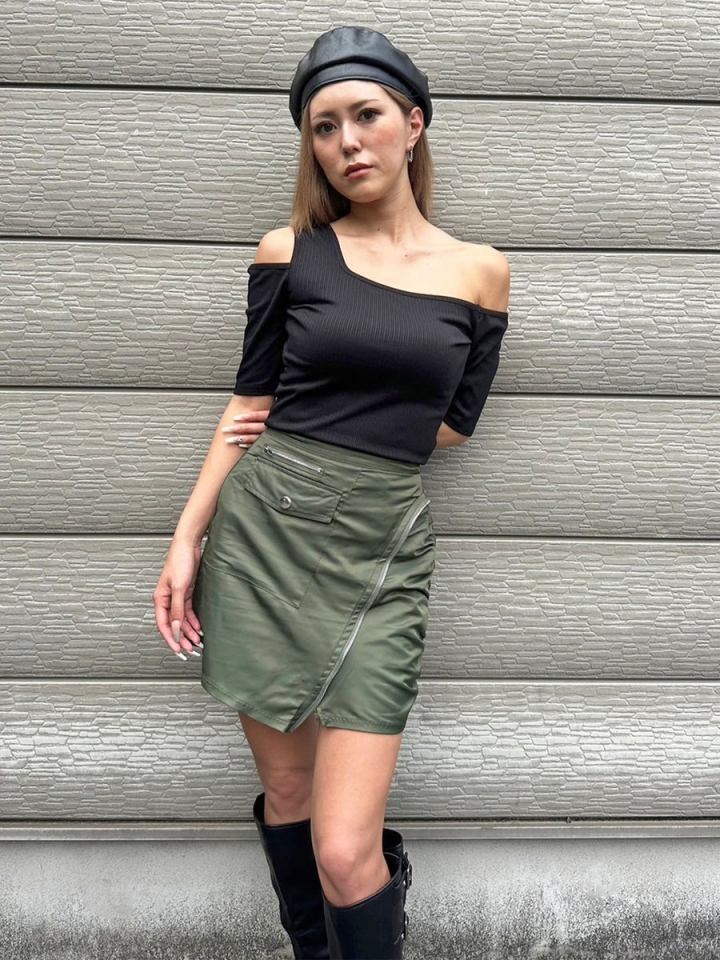 アシメデザインカットリブTOP– EGOIST