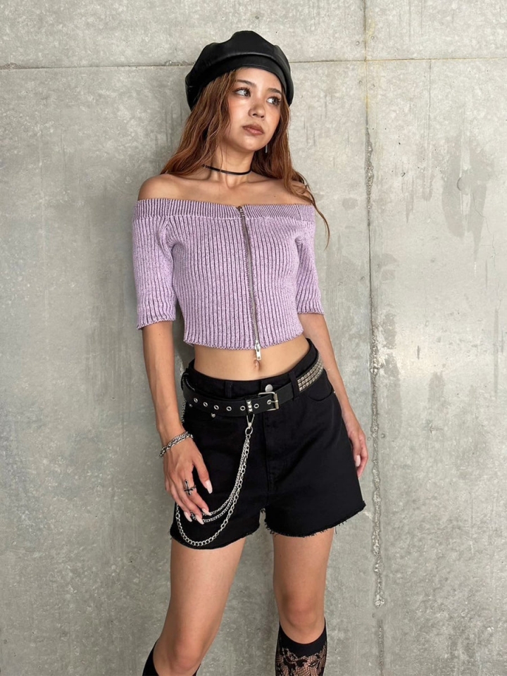 ZIPニットオフショルトップ– EGOIST