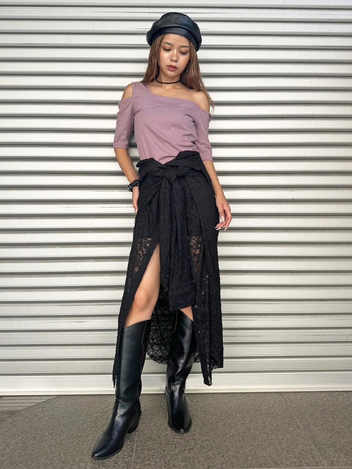 レースシャツライクロングスカート– EGOIST