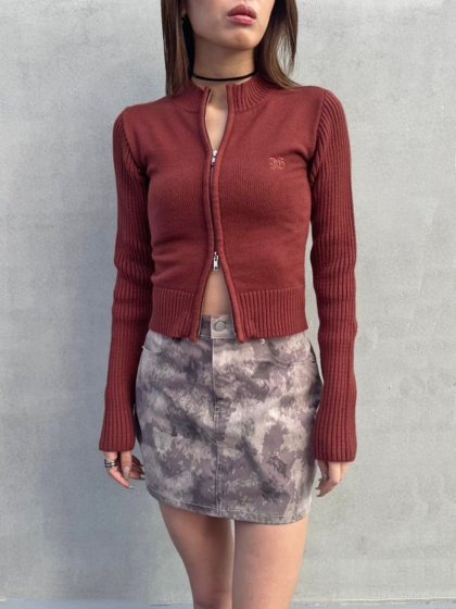 ２パターン編地デザインニットTOP– EGOIST