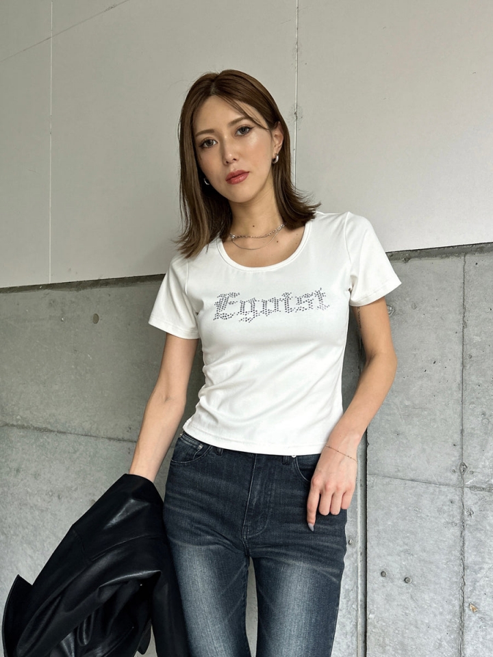 ラインストーンロゴTシャツ– EGOIST
