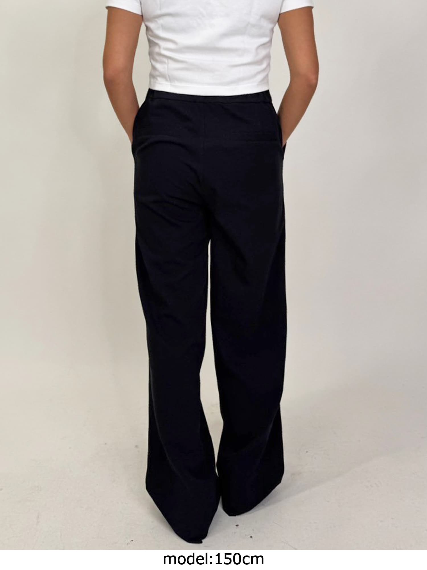 マーブル釦ワイドパンツ